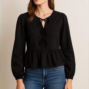 Joe Fresh Black Peplum Top - Blouse – Size S (New with Tags!)